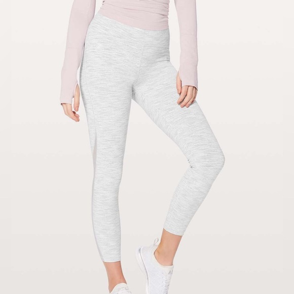 lululemon athletica Pants - Lululemon Train Times 7/8 Pant leggings *25" size 6 women’s grey mesh W5AOOS
